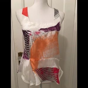 Chloe women silk camisole blouse cross back XSmall